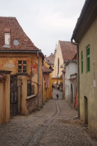 typical street in the centre of sighisoara